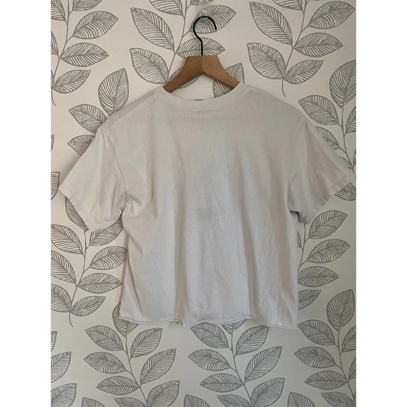 J. Galt USA Embroidered Flag White Crop Top, One Size - Picture 3 of 4